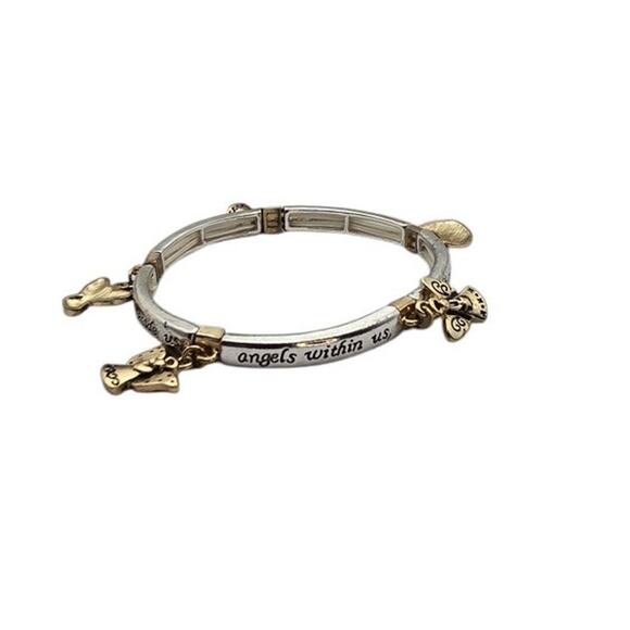 Angel Charm Stretch Bracelet Inspirational Quote Gift of Comfort & Protection - Picture 6 of 7